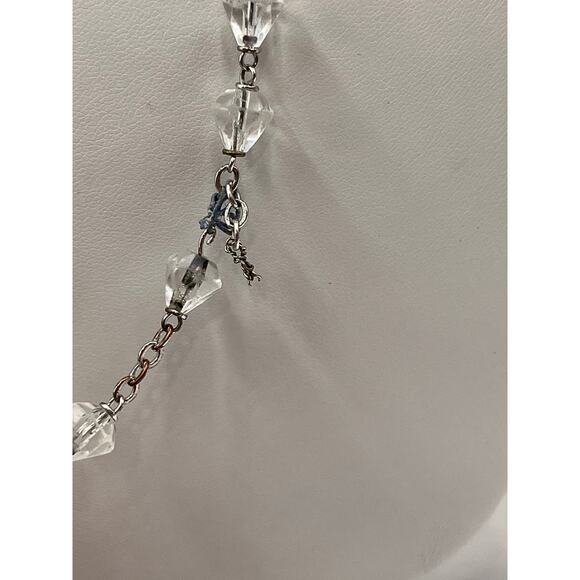 Vintage Catholic Glass Cut Crystal Rosary Virgin Mary Two Tone Crucifix Italy - Picture 7 of 7